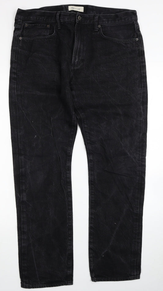 Gap Womens Black Cotton Straight Jeans Size 36 in L32 in Slim Zip