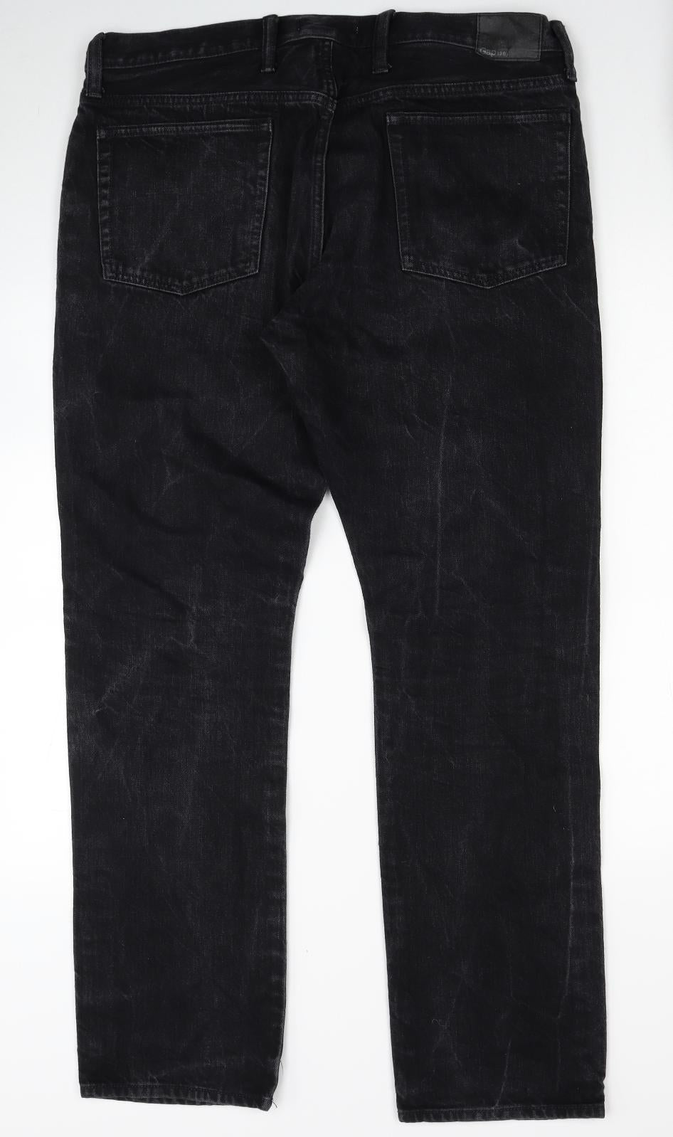 Gap Womens Black Cotton Straight Jeans Size 36 in L32 in Slim Zip