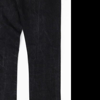 Gap Womens Black Cotton Straight Jeans Size 36 in L32 in Slim Zip