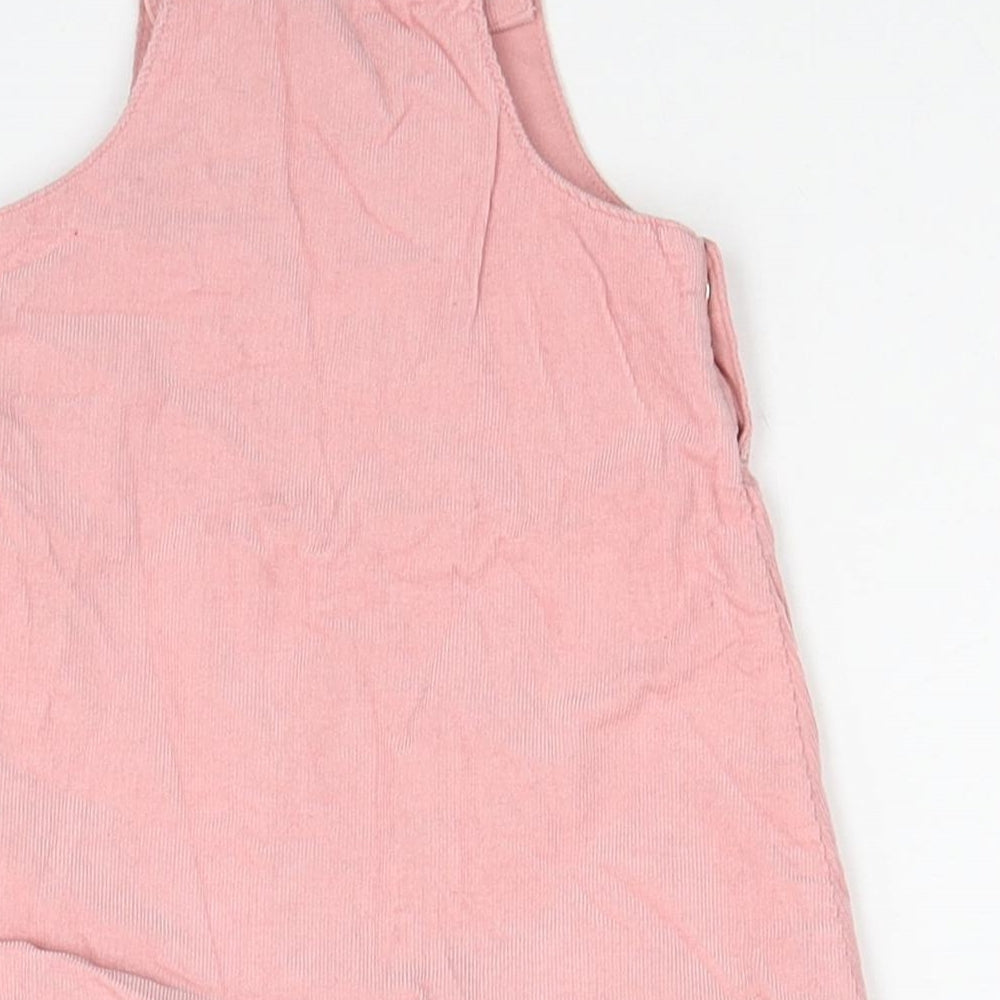 TU Girls Pink Cotton Skater Dress Size 3-6 Months Square Neck Snap