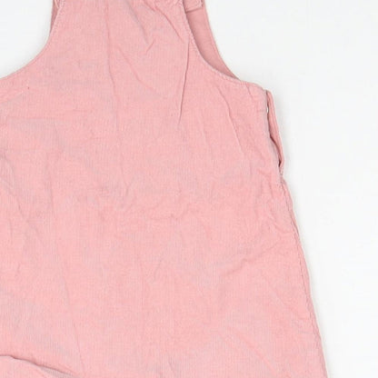 TU Girls Pink Cotton Skater Dress Size 3-6 Months Square Neck Snap