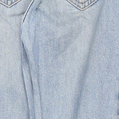 Topshop Womens Black Cotton Straight Jeans Size 28 L28 in Regular Zip