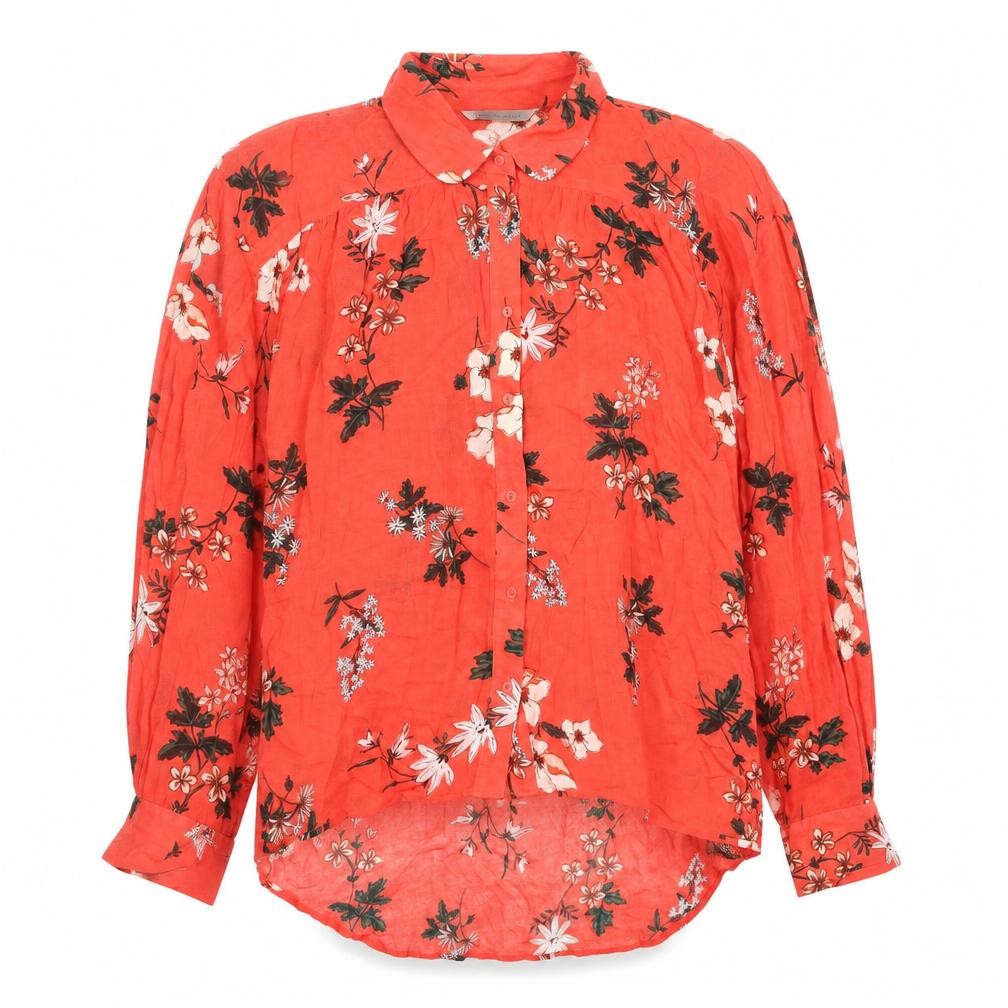 Womens UK Size 14 Marks and Spencer Red Basic Button-Up