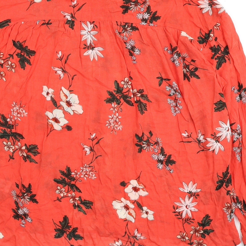 Womens UK Size 14 Marks and Spencer Red Basic Button-Up