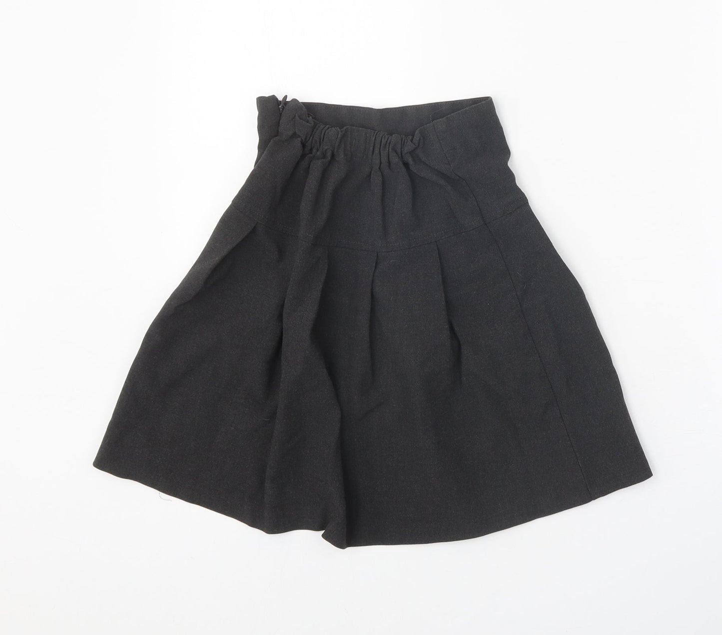 John Lewis Girls Grey Polyester Skater Skirt Size 8 Years Regular Zip