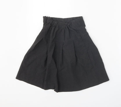 John Lewis Girls Grey Polyester Skater Skirt Size 8 Years Regular Zip
