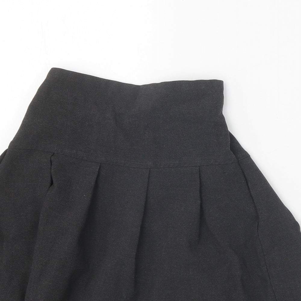John Lewis Girls Grey Polyester Skater Skirt Size 8 Years Regular Zip