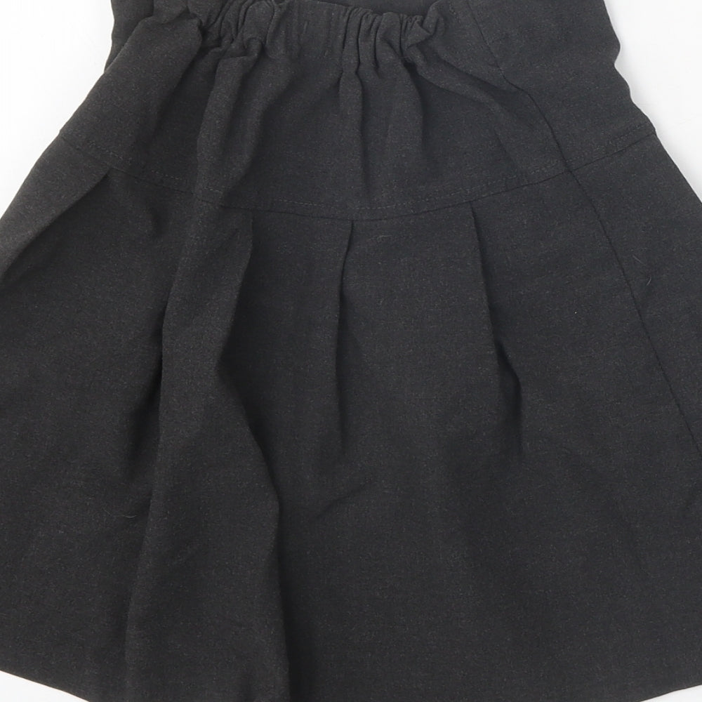 John Lewis Girls Grey Polyester Skater Skirt Size 8 Years Regular Zip