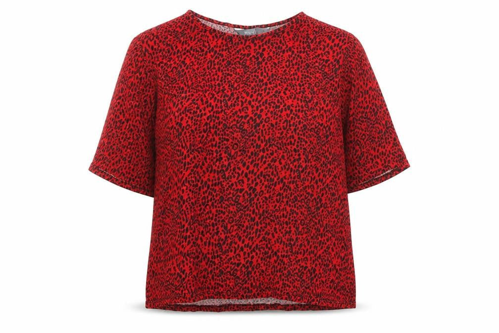 Womens UK Size 14 Principles Red Basic T-Shirt