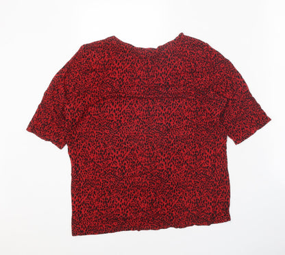 Womens UK Size 14 Principles Red Basic T-Shirt