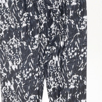 Preworn Womens Black Geometric Polyester Compression Leggings Size 29 in Regular Pullover