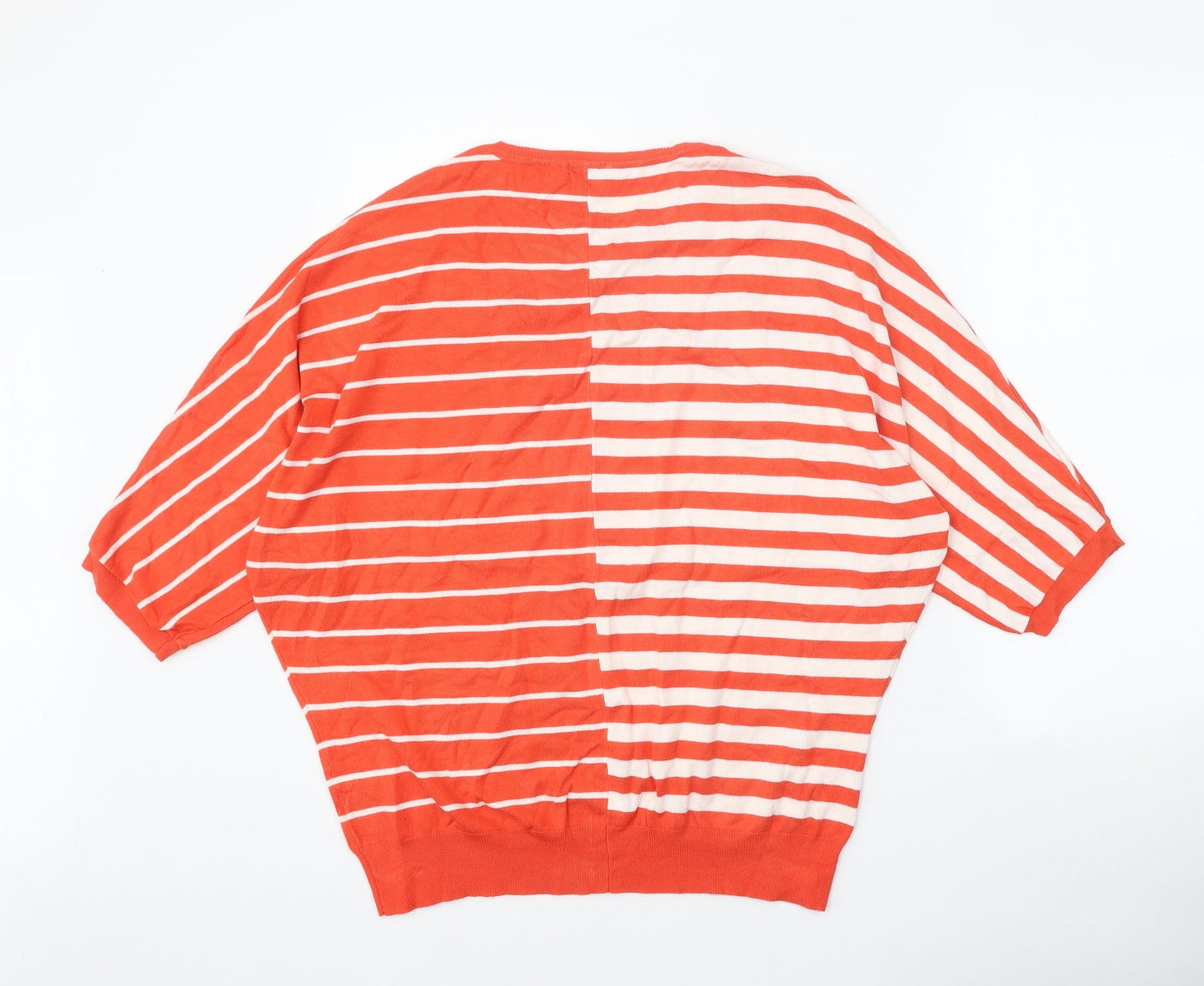 Womens UK Size XL Text Orange Pullover Jumper