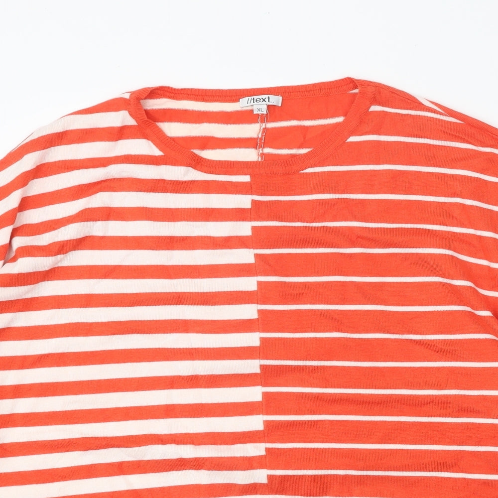 Womens UK Size XL Text Orange Pullover Jumper