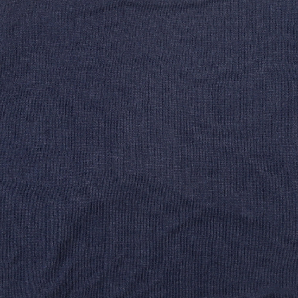 TU Womens Blue Round Neck Plaid Polyester Pullover Jumper Size 16