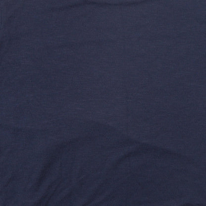 TU Womens Blue Round Neck Plaid Polyester Pullover Jumper Size 16