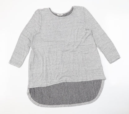 TU Womens Grey Round Neck Viscose Pullover Jumper Size 14