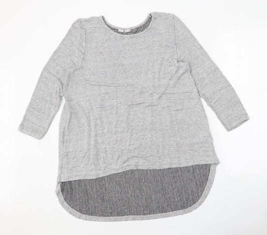 TU Womens Grey Round Neck Viscose Pullover Jumper Size 14