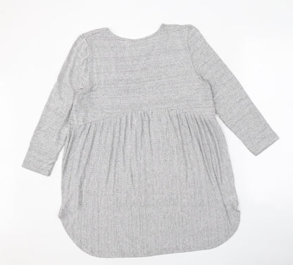 TU Womens Grey Round Neck Viscose Pullover Jumper Size 14