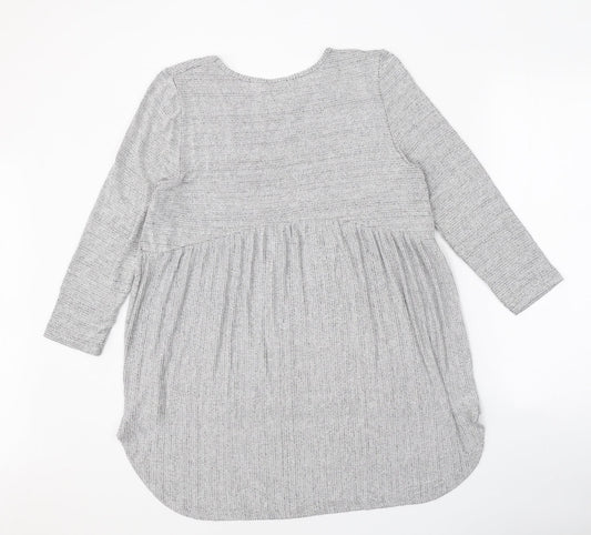 TU Womens Grey Round Neck Viscose Pullover Jumper Size 14