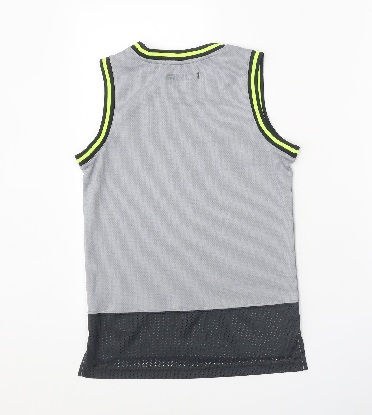 Andi Boys Grey Polyester Basic Tank Size M Scoop Neck Pullover