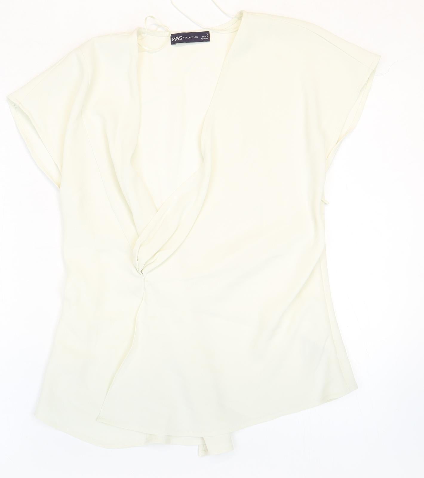 Womens UK Size 10 Marks and Spencer White Basic Blouse