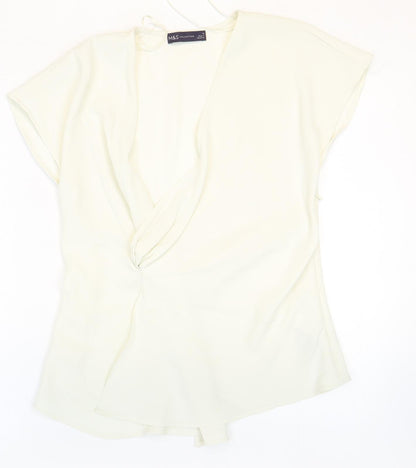 Womens UK Size 10 Marks and Spencer White Basic Blouse