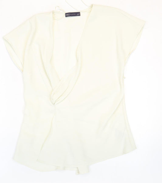 Womens UK Size 10 Marks and Spencer White Basic Blouse