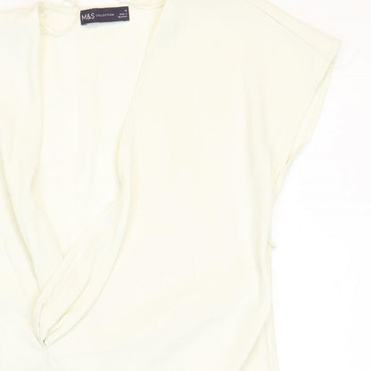 Womens UK Size 10 Marks and Spencer White Basic Blouse
