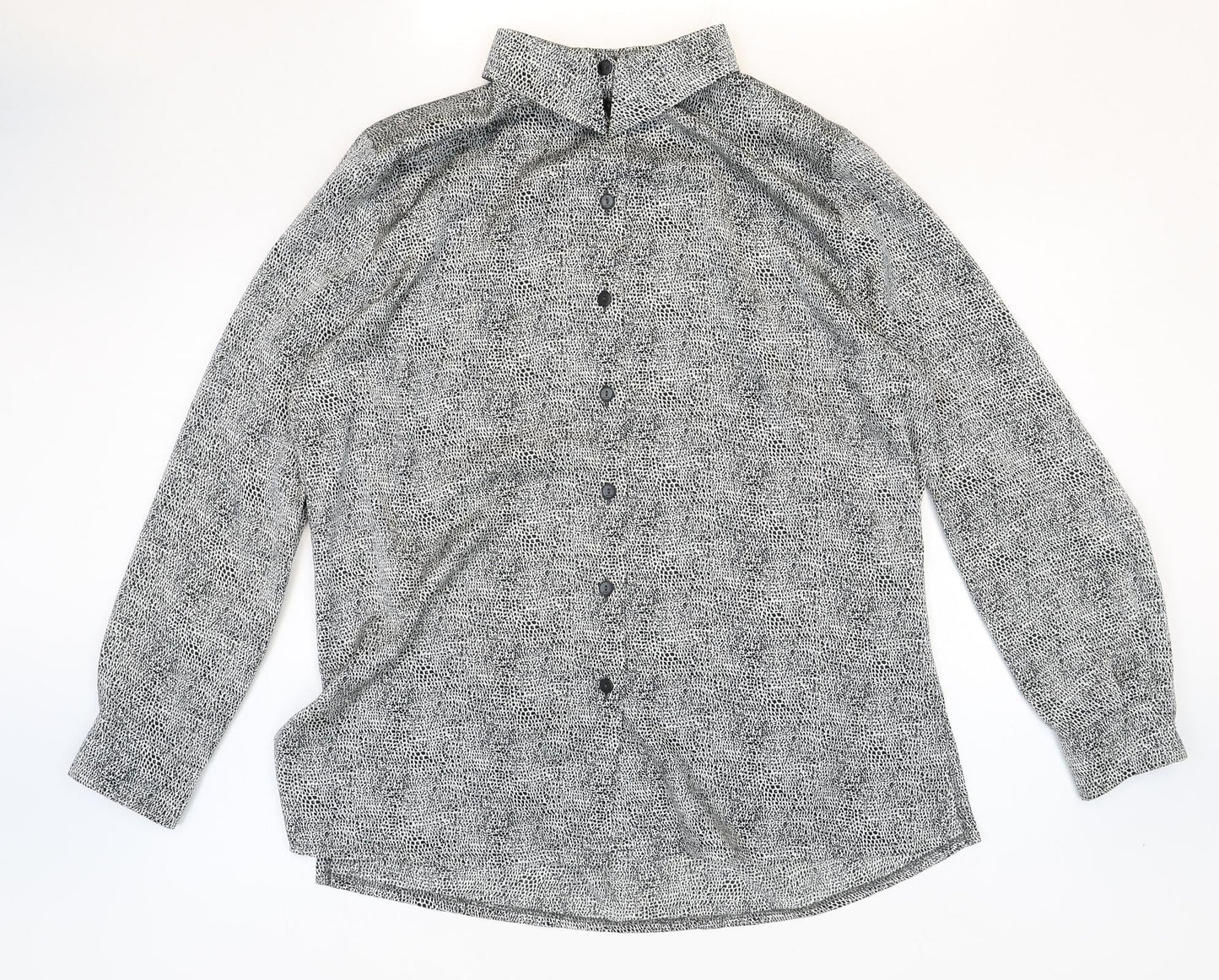 Womens UK Size 44 Basler Grey Basic Button-Up
