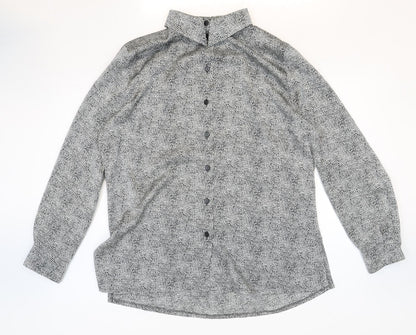 Womens UK Size 44 Basler Grey Basic Button-Up