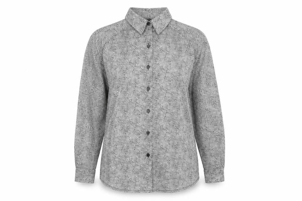 Womens UK Size 44 Basler Grey Basic Button-Up