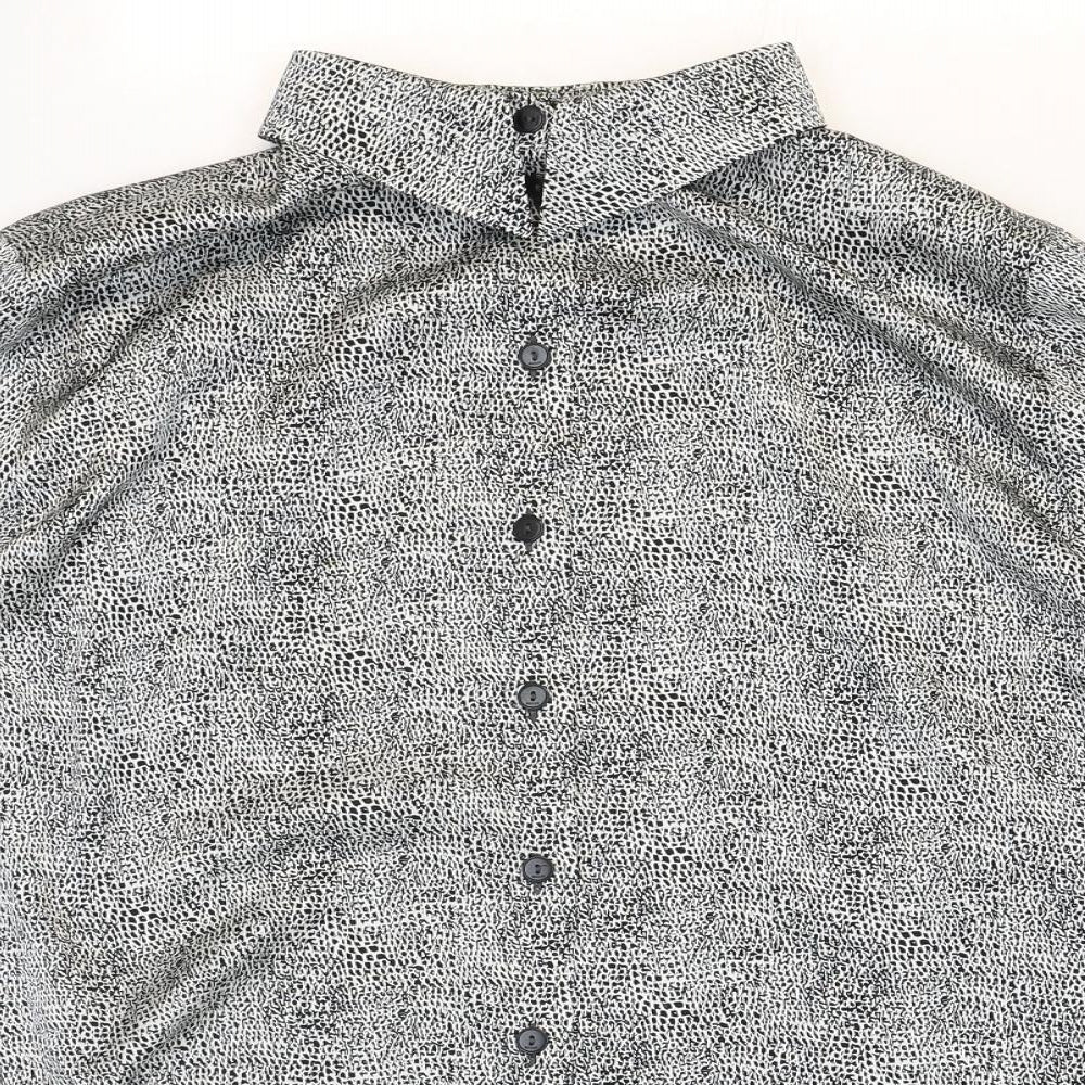 Womens UK Size 44 Basler Grey Basic Button-Up