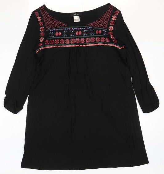 Womens UK Size 6 R Edition Black Basic Blouse