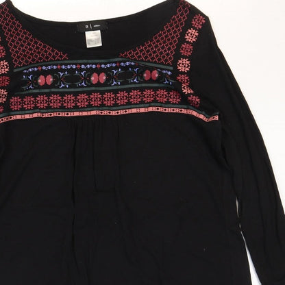 Womens UK Size 6 R Edition Black Basic Blouse