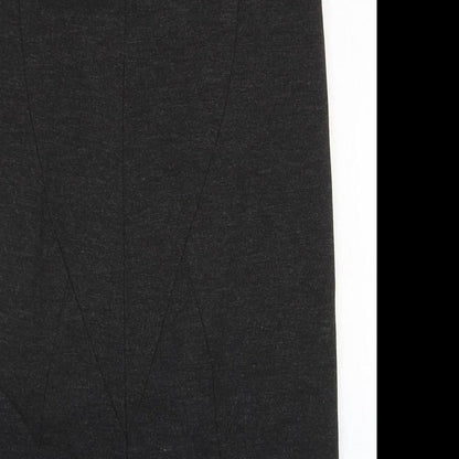 John Lewis Womens Black Viscose Straight & Pencil Skirt Size 8 Zip