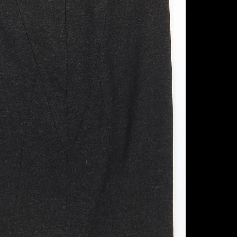 John Lewis Womens Black Viscose Straight & Pencil Skirt Size 8 Zip