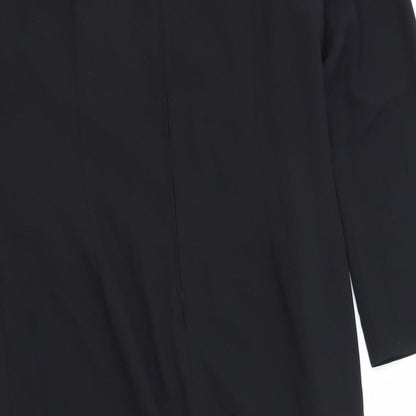 Preworn Womens Black Polyester A-Line Size M Round Neck Zip