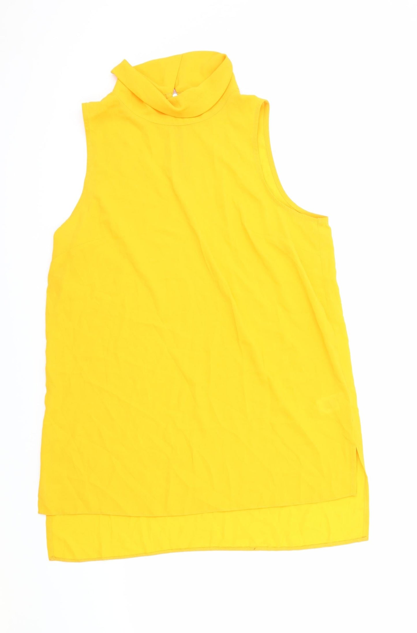 F&F Womens Orange Polyester Basic Blouse Size 12 Roll Neck