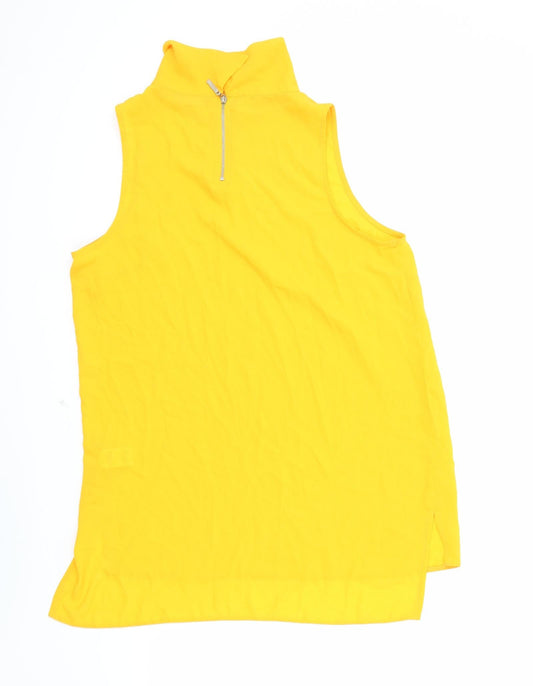 F&F Womens Orange Polyester Basic Blouse Size 12 Roll Neck