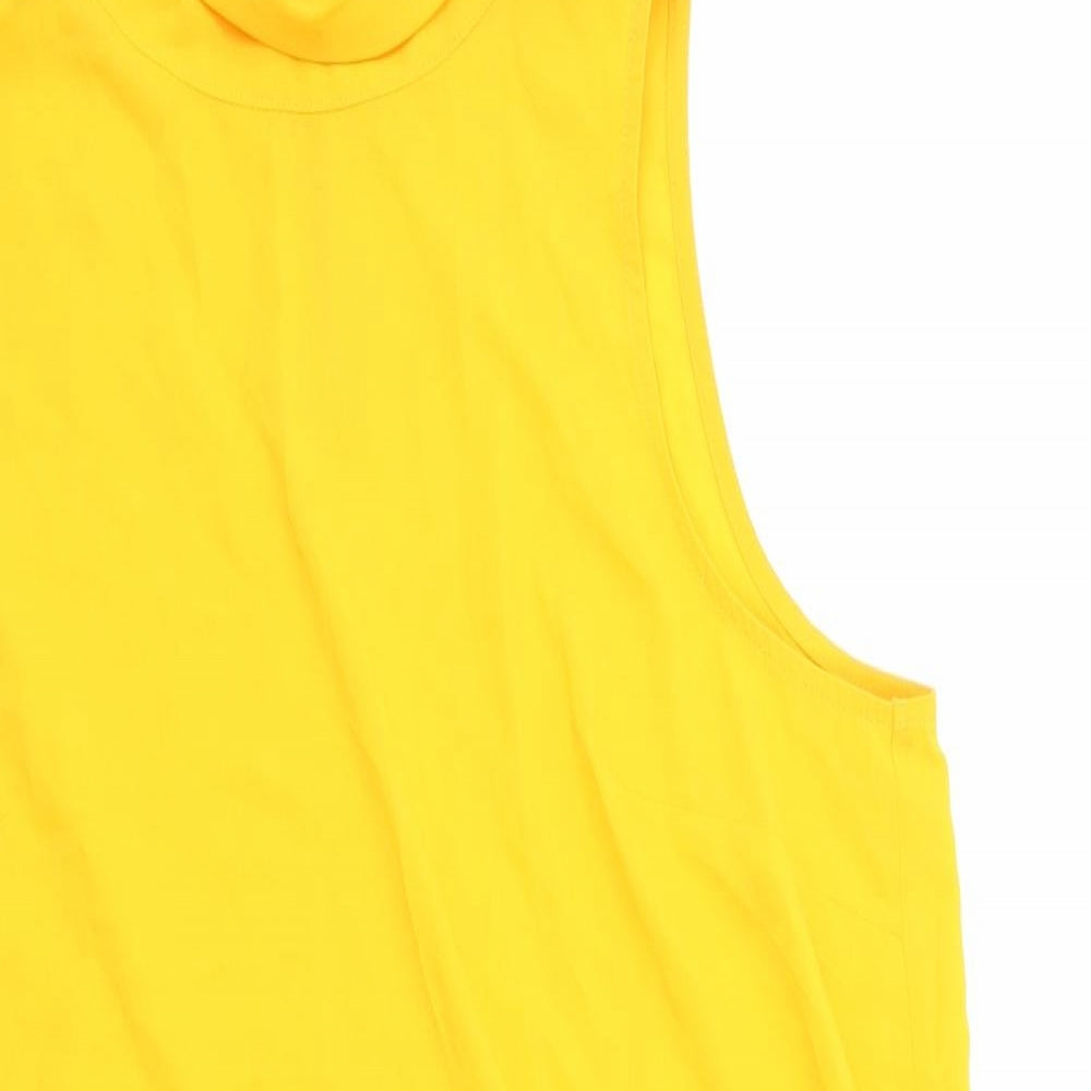 F&F Womens Orange Polyester Basic Blouse Size 12 Roll Neck