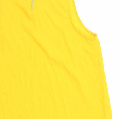 F&F Womens Orange Polyester Basic Blouse Size 12 Roll Neck