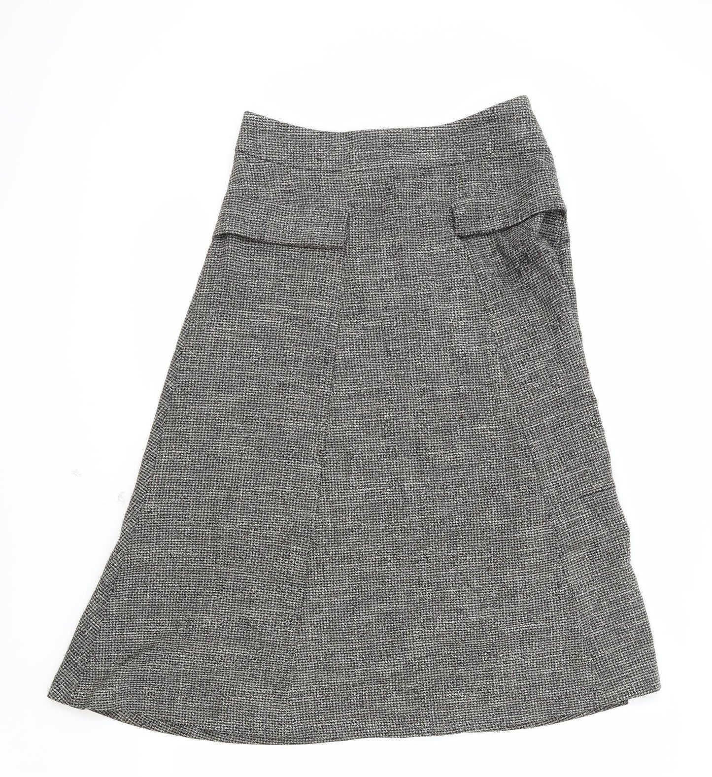 NEXT Womens Grey Polyester Swing Skirt Size 8 Zip