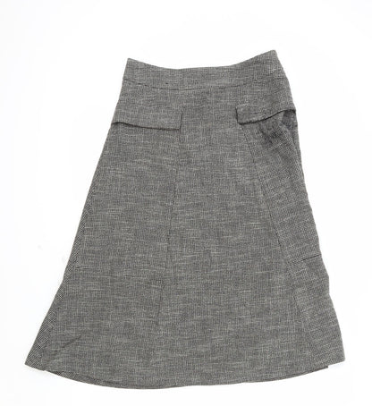 NEXT Womens Grey Polyester Swing Skirt Size 8 Zip