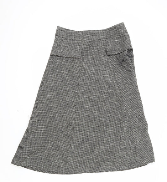 NEXT Womens Grey Polyester Swing Skirt Size 8 Zip