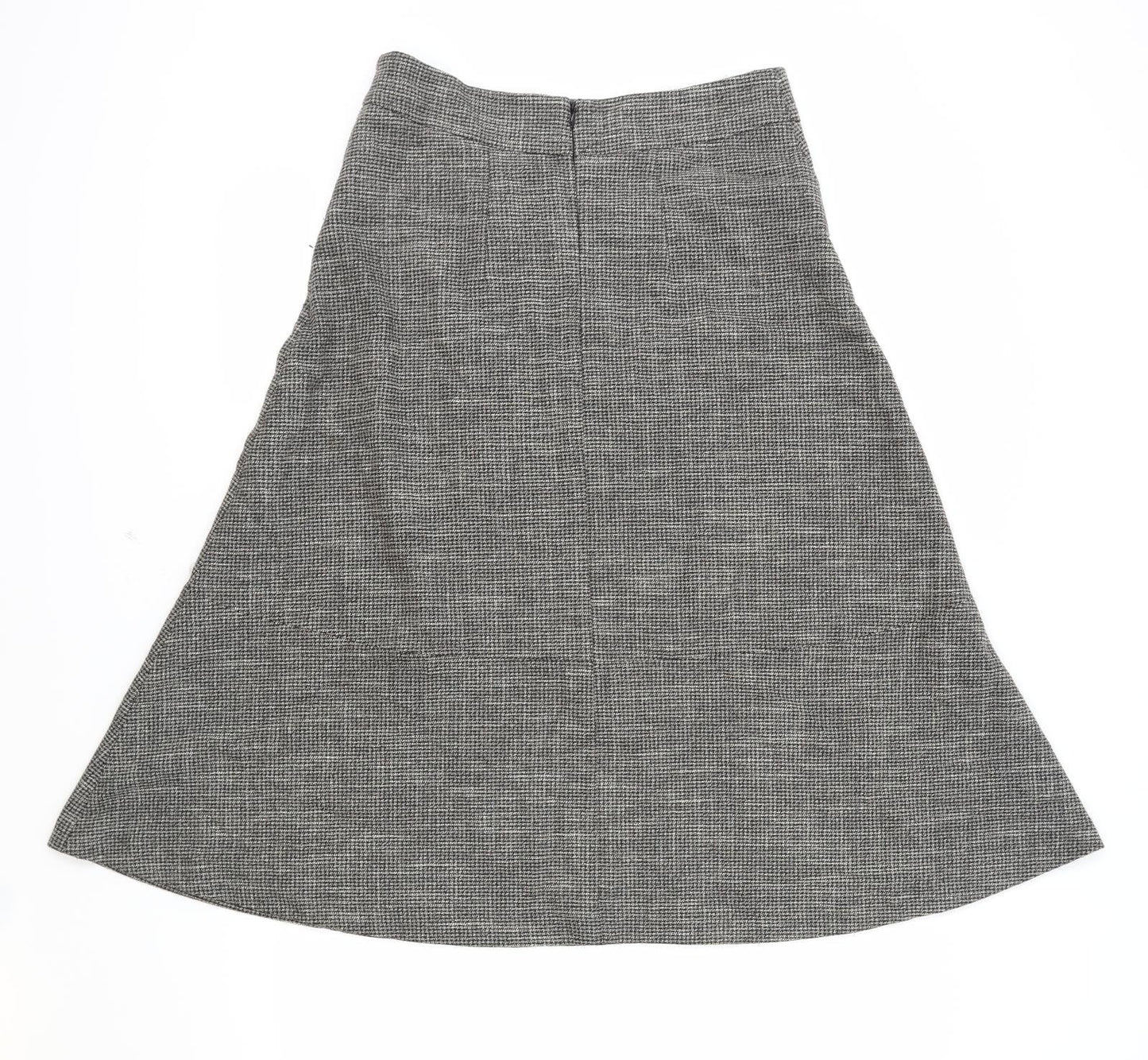 NEXT Womens Grey Polyester Swing Skirt Size 8 Zip