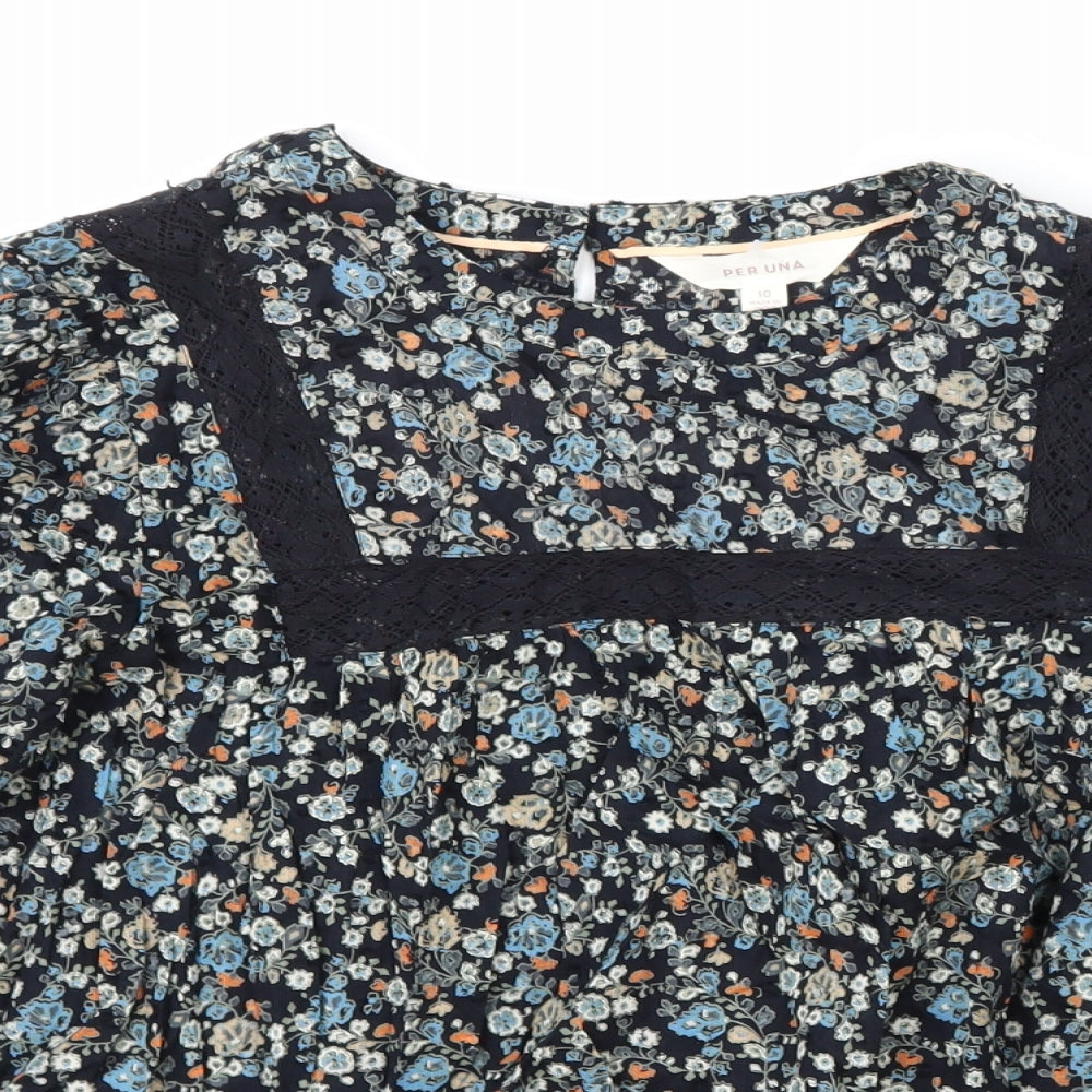 Womens UK Size 10 Per Una Black Basic Blouse