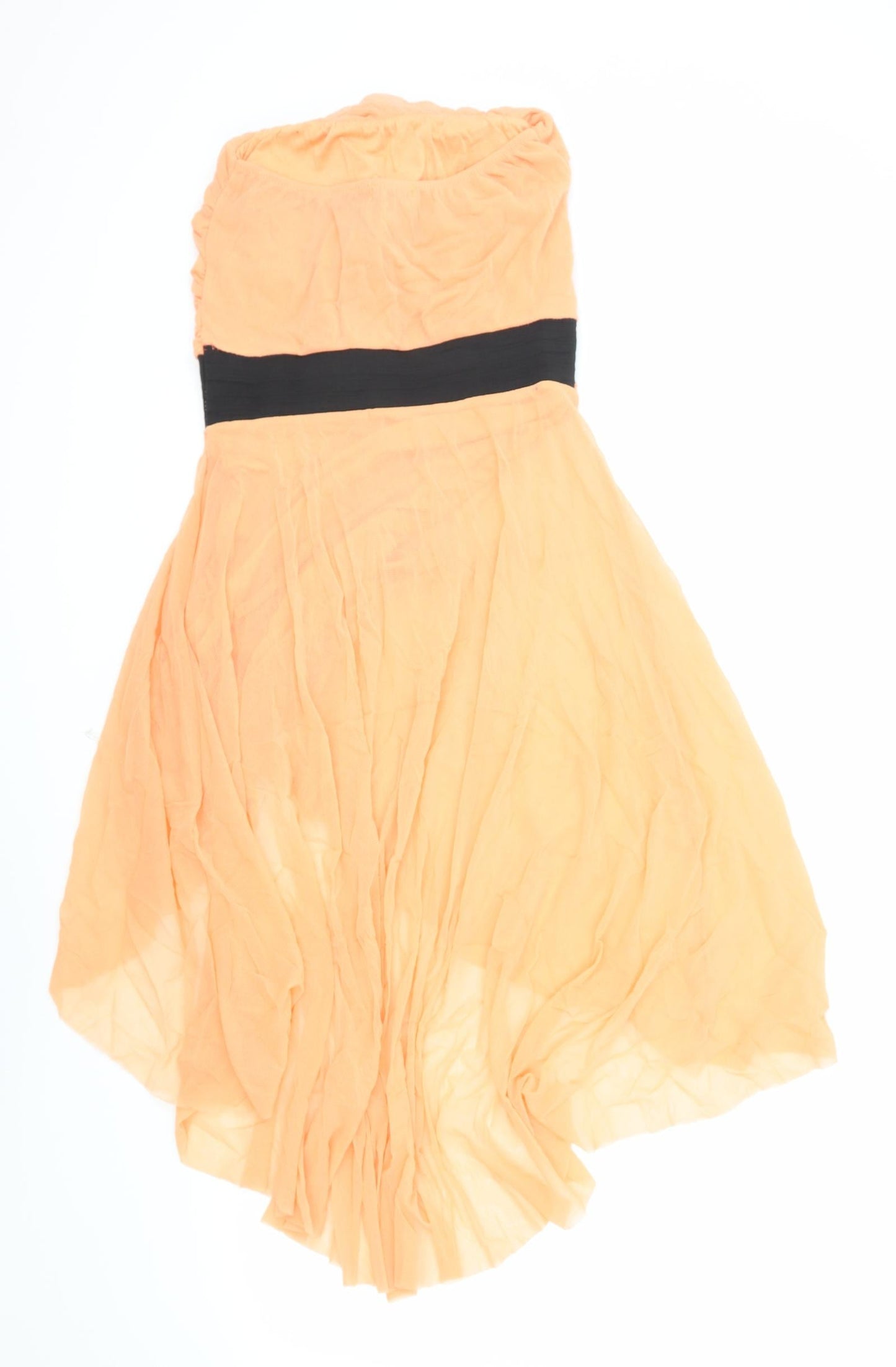 ISL Barcelona Womens Orange Polyester Ball Gown Size S Off the Shoulder Pullover