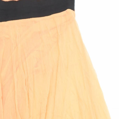 ISL Barcelona Womens Orange Polyester Ball Gown Size S Off the Shoulder Pullover