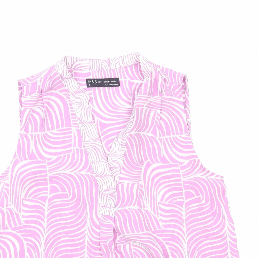 Womens UK Size 6 Marks and Spencer Pink Basic Blouse
