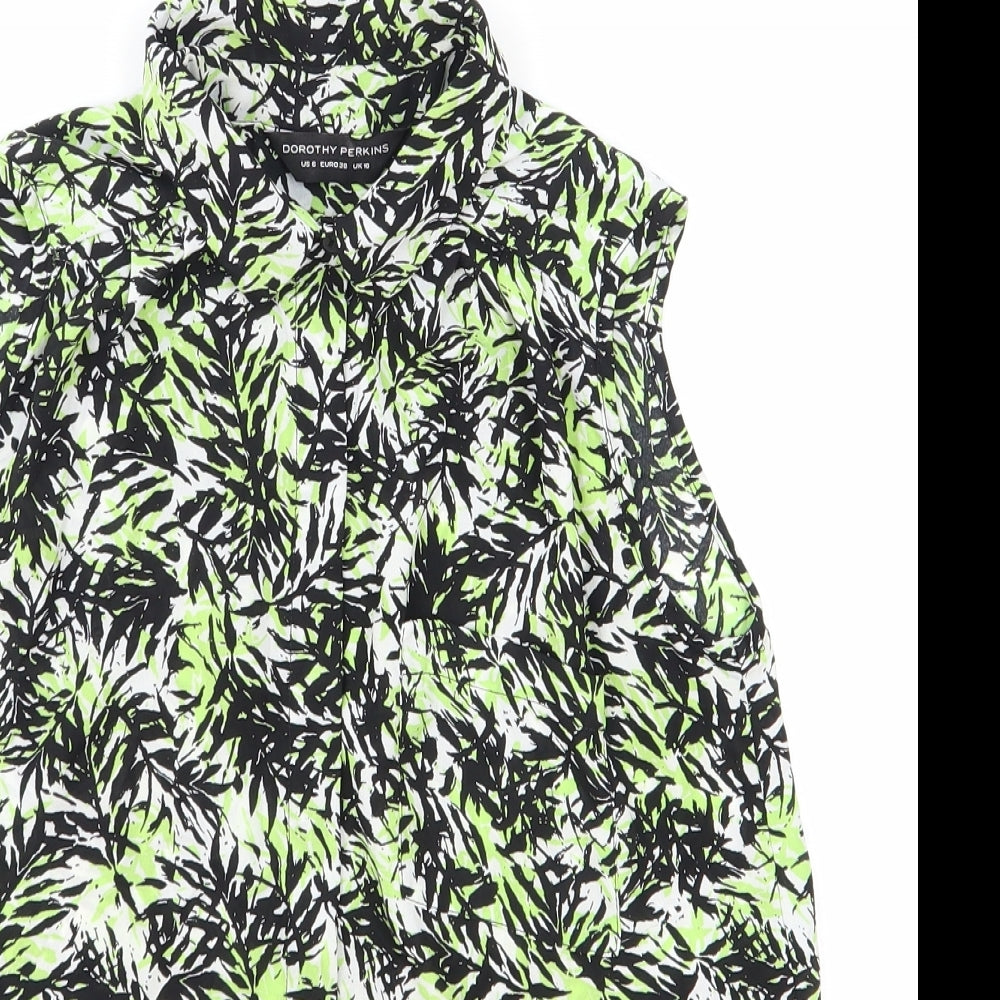 Womens UK Size 10 Dorothy Perkins Green Basic Blouse